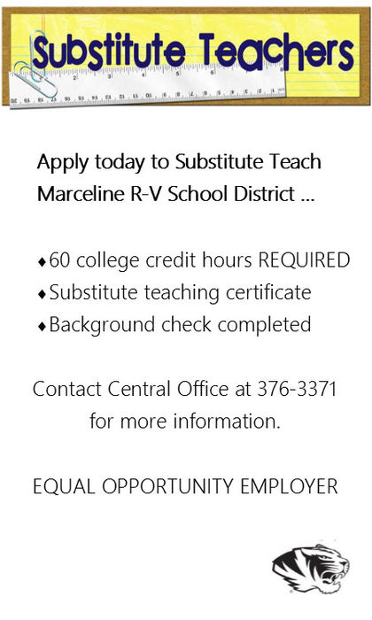 Marceline R-V Substitute Teachers Needed